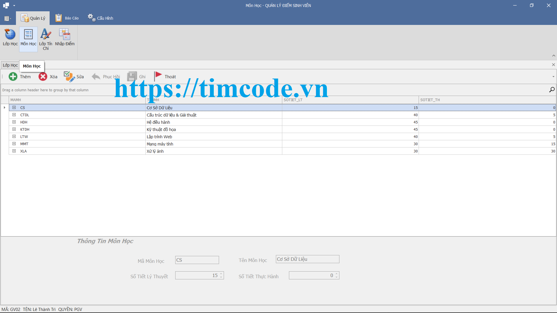 Code quản lý học sinh C# – Winform full báo cáo (CNPM)