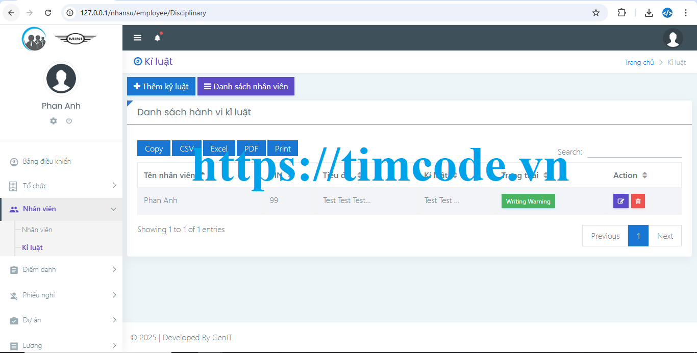 Code website quản lý nhân sự php Codeigniter ( Full hướng dẫn cài đặt )