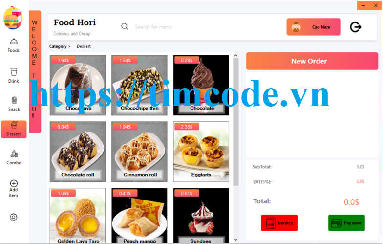 Code phần mềm quản lý bán đồ ăn nhanh C# winform Full báo cáo