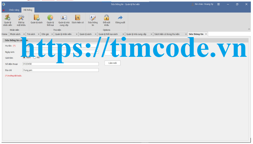 Code phần mềm quản lý thư viện trường Đại học C# full báo cáo và slide